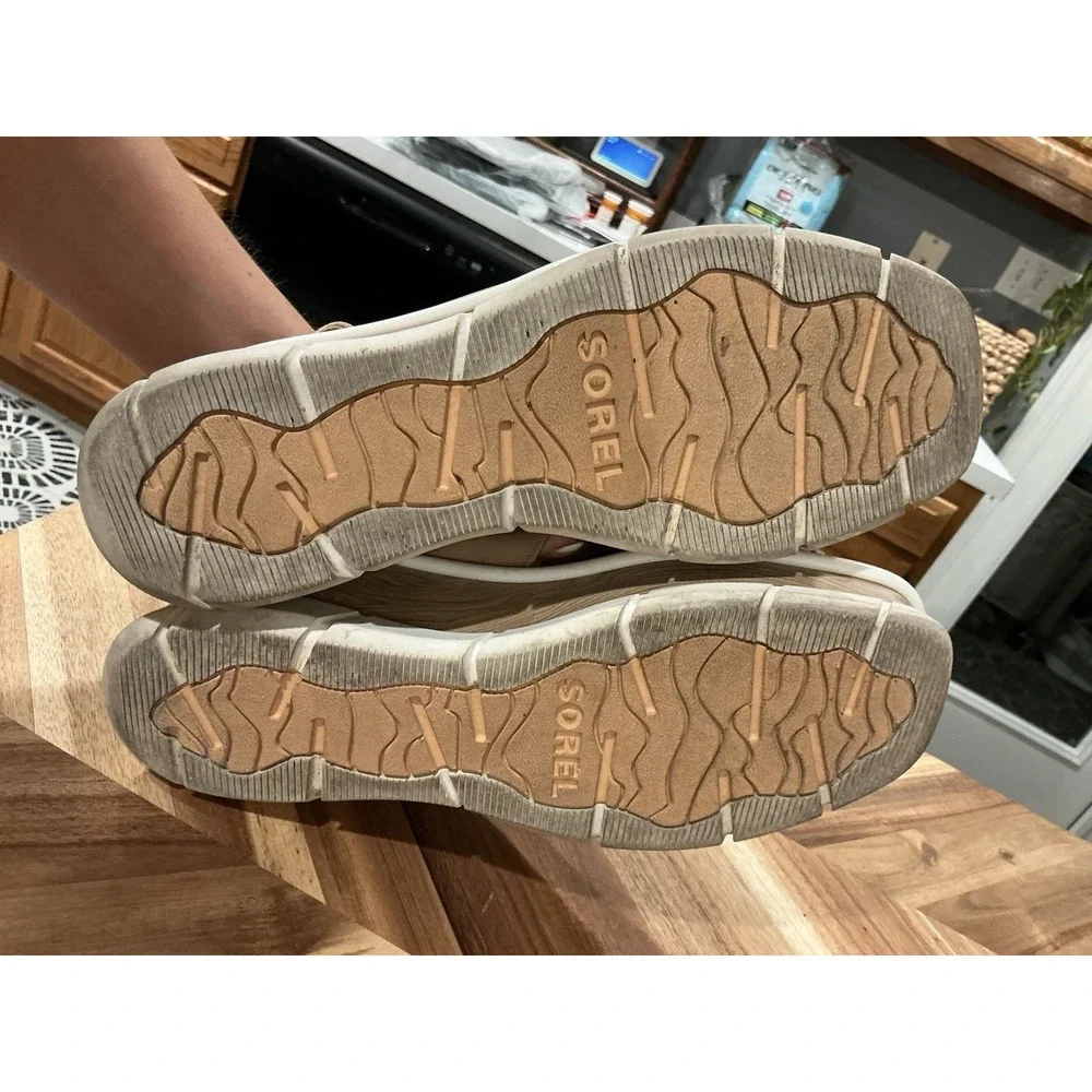Sorel Joanie III Slingback‎ Sandal Honest Beige/White Womens Size 10.5